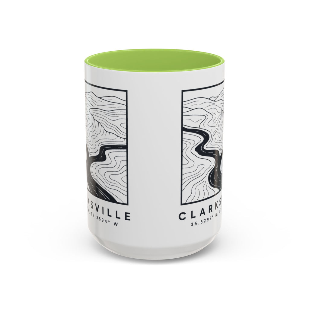 Clarksville Topo Map Accent Mug