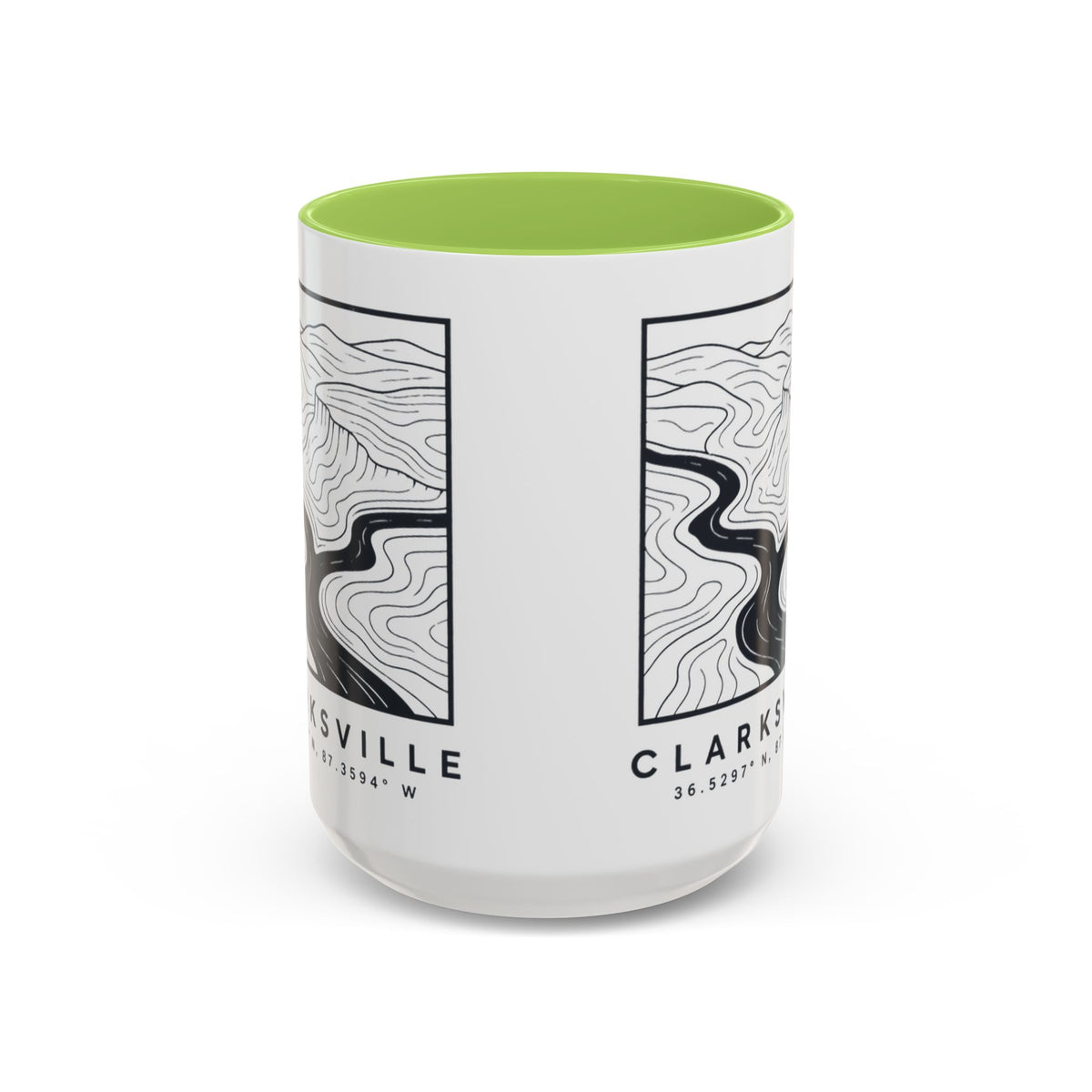 Clarksville Topo Map Accent Mug