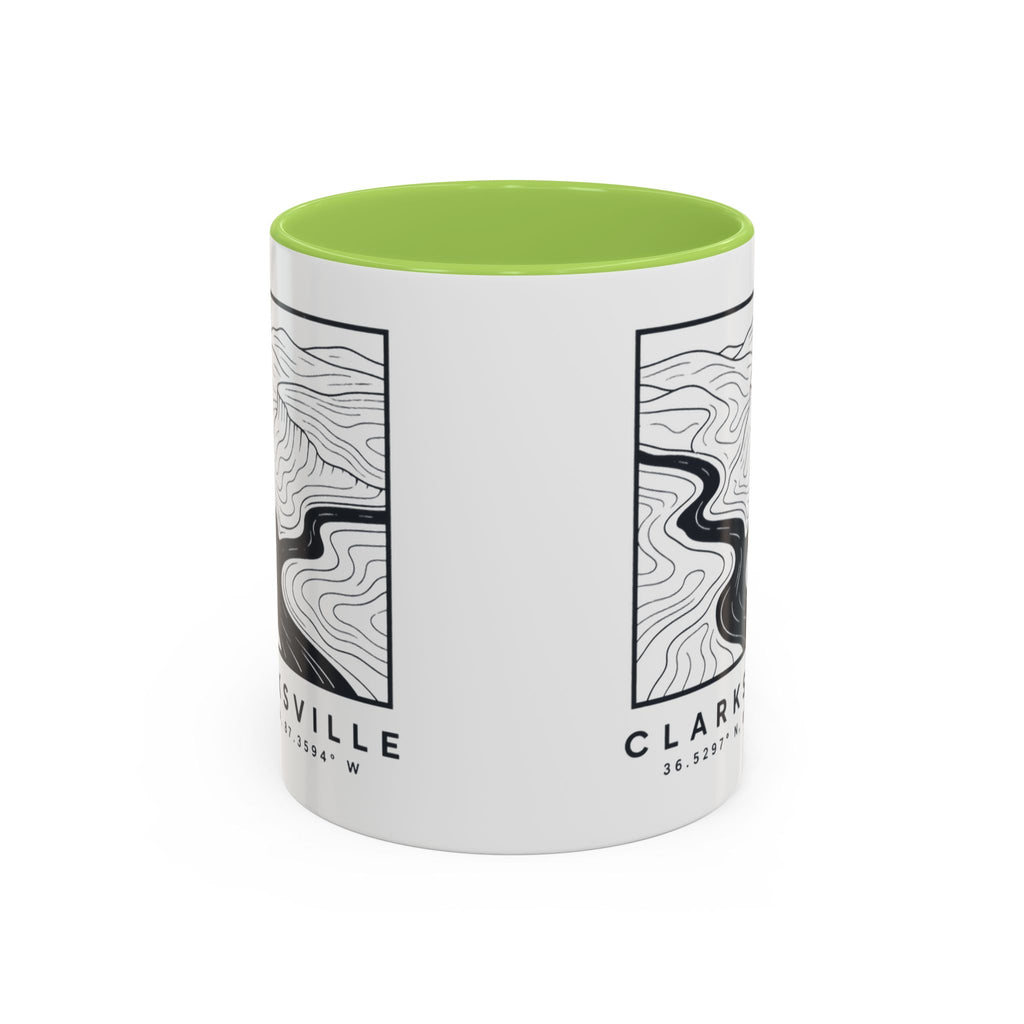 Clarksville Topo Map Accent Mug