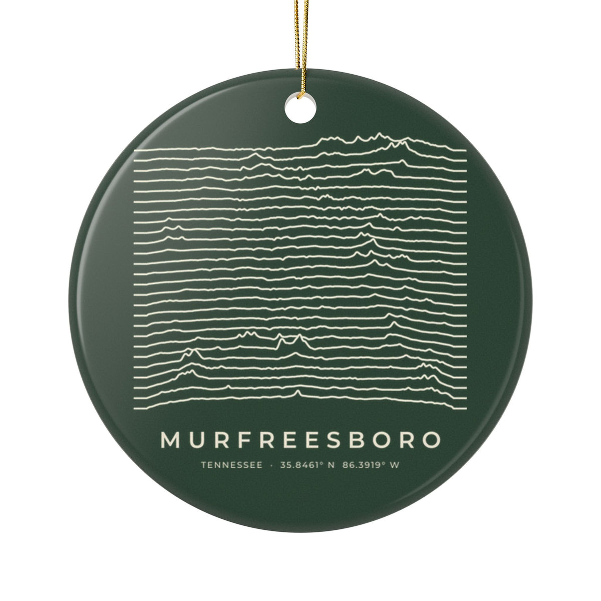 Murfreesboro Ridgeline Ornament (Forest Green)