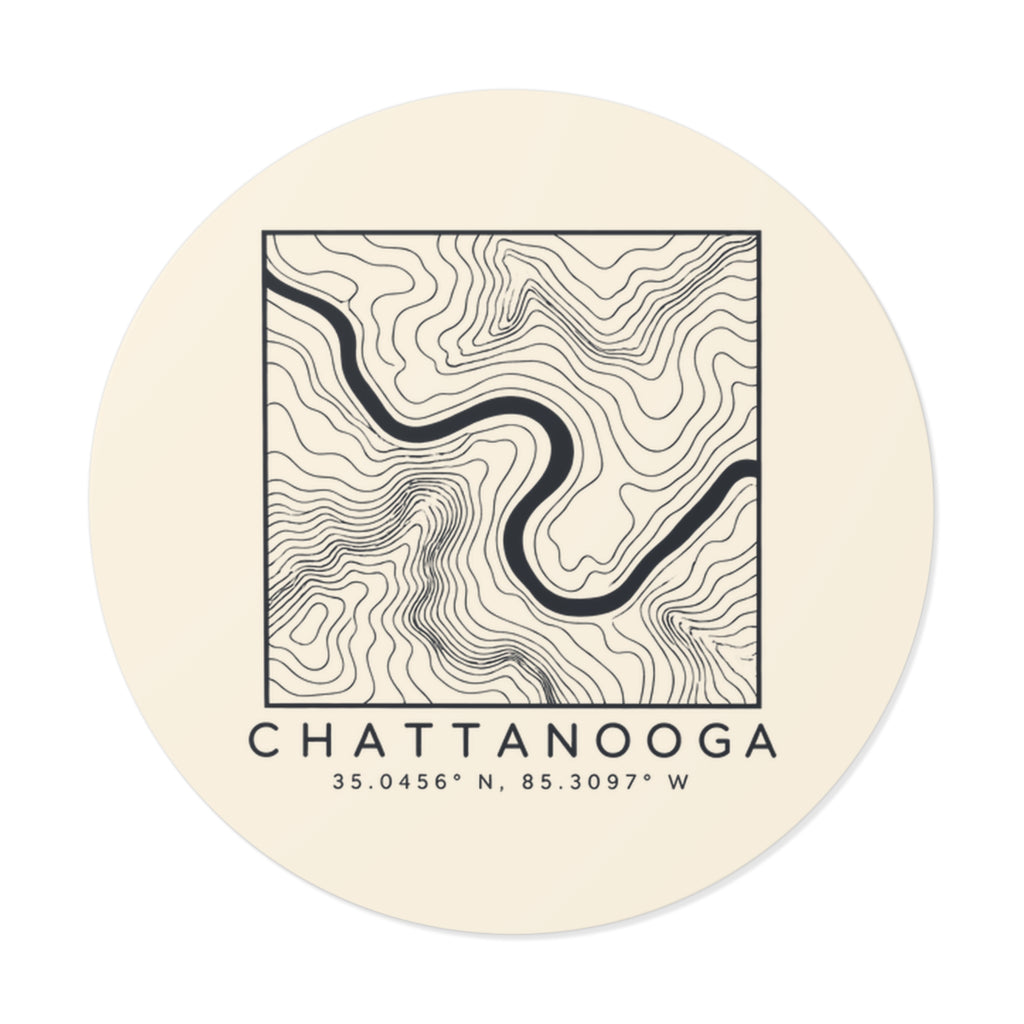 Chattanooga Topo Map Sticker