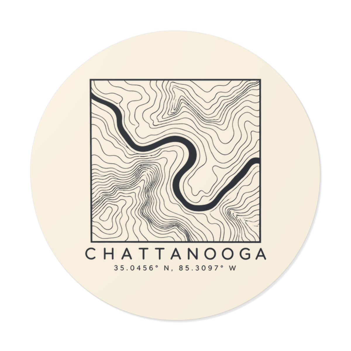 Chattanooga Topo Map Sticker
