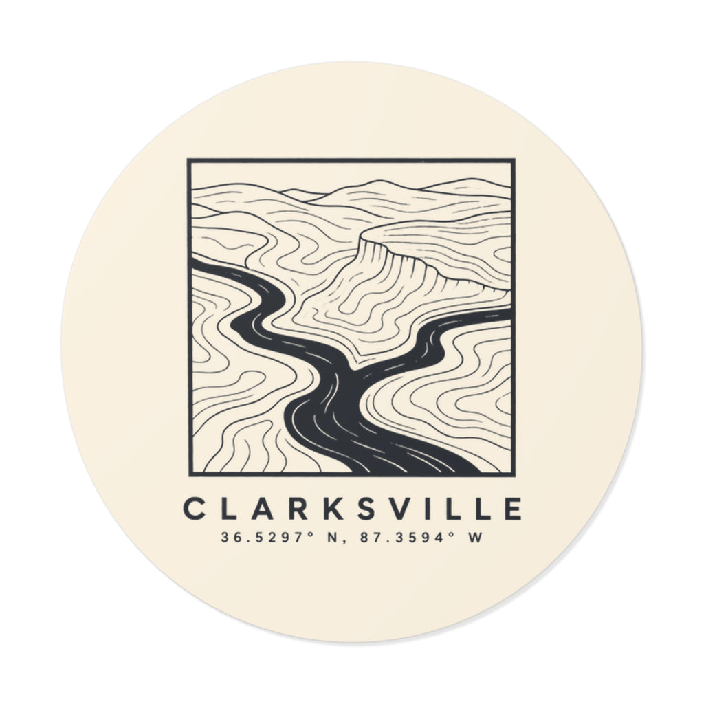 Clarksville Topo Map Sticker