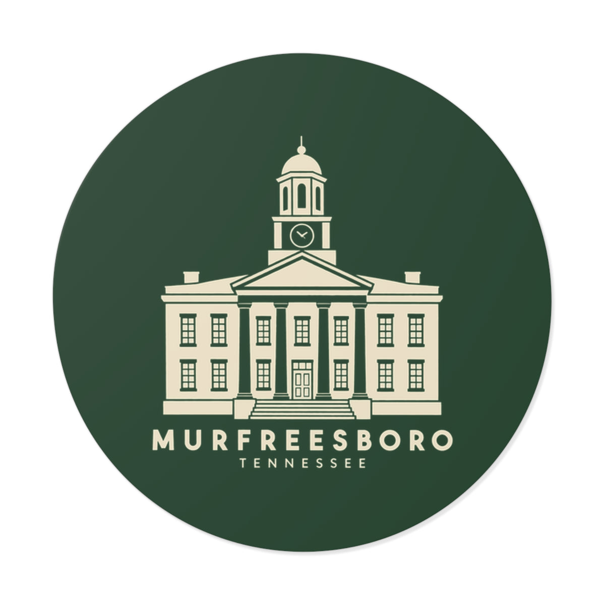 Murfreesboro Rutherford County Courthouse Sticker (Forest Green)