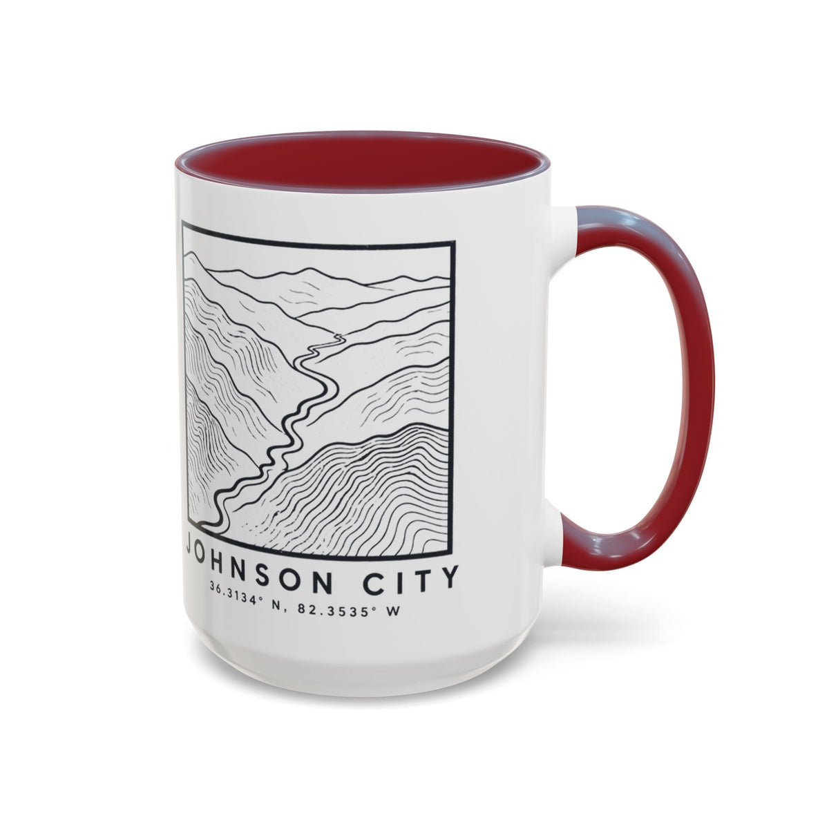 Johnson City Topo Map Accent Mug