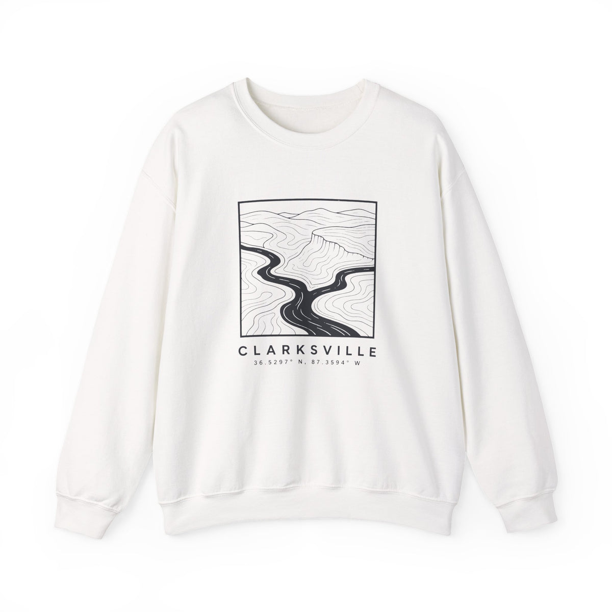 Clarksville Topo Map Crewneck Sweatshirt