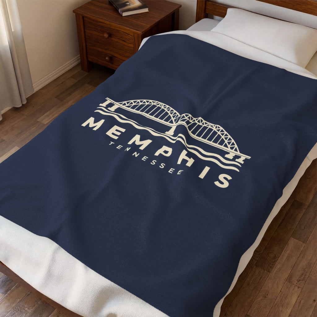 Memphis Hernando de Soto Bridge Blanket (Navy)