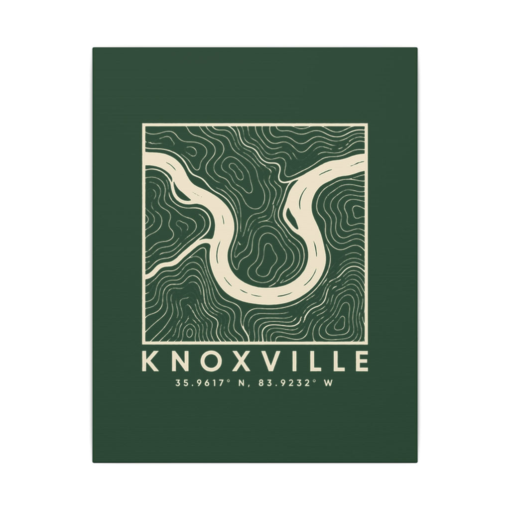 Knoxville Topo Map Canvas Print (Forest Green)