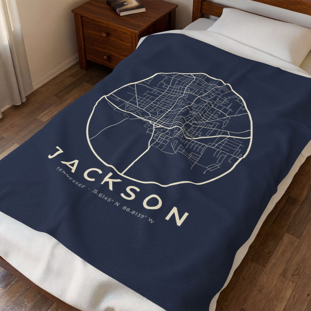 Jackson Street Map Blanket (Navy)