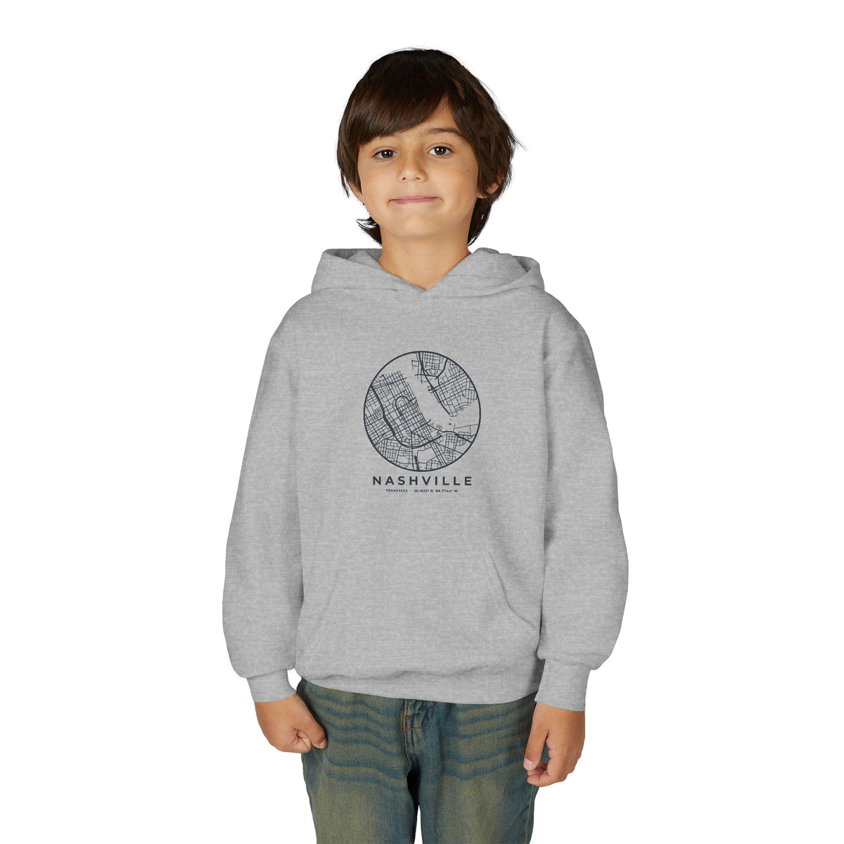 Nashville Street Map Kids Hoodie