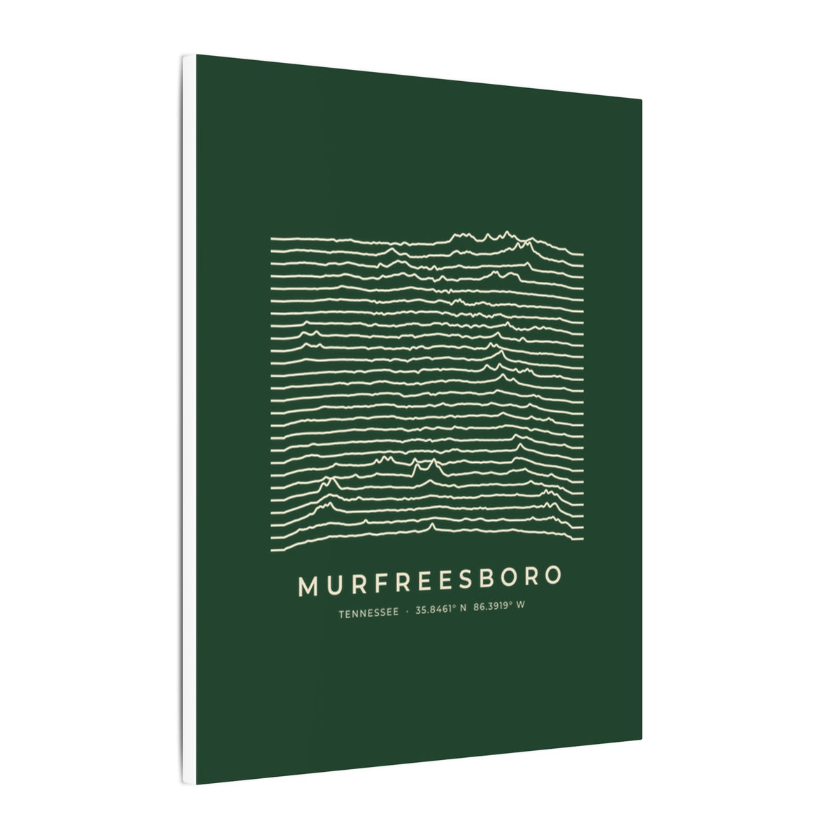 Murfreesboro Ridgeline Canvas Print (Forest Green)