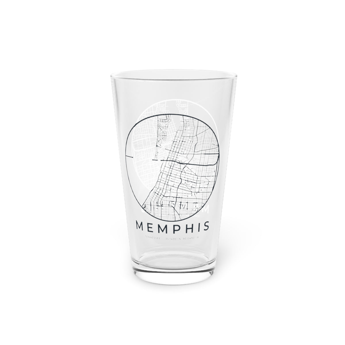 Memphis Street Map Pint Glass