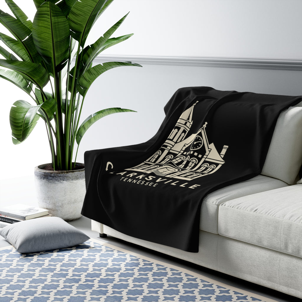 Clarksville Customs House Sherpa Blanket (Black)