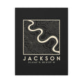 Jackson Topo Map Canvas Print (Black)