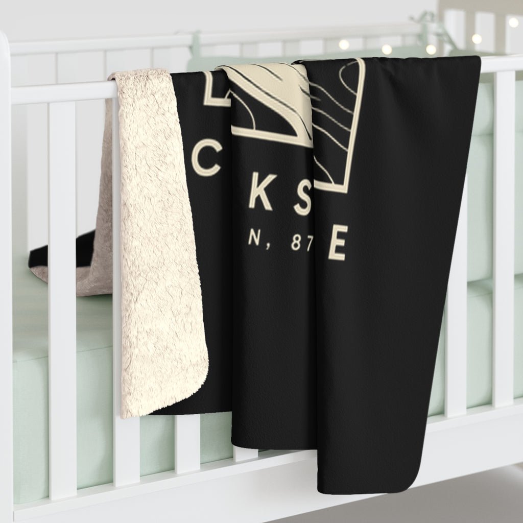 Clarksville Topo Map Sherpa Blanket (Black)