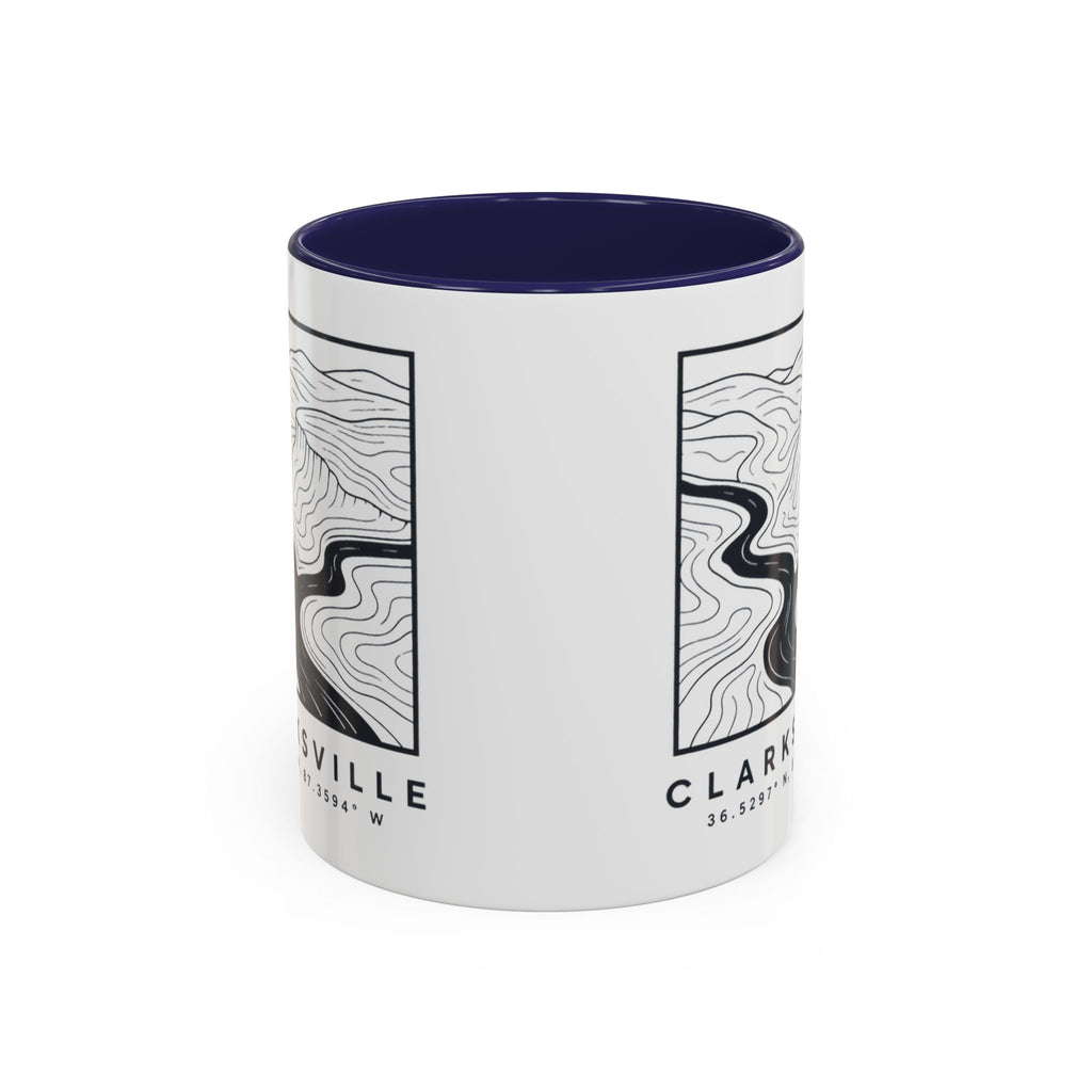 Clarksville Topo Map Accent Mug