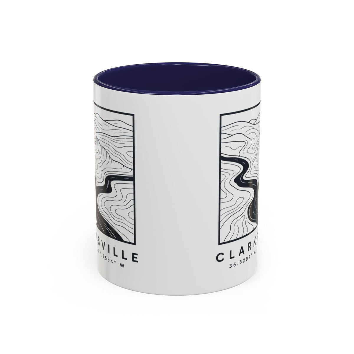 Clarksville Topo Map Accent Mug