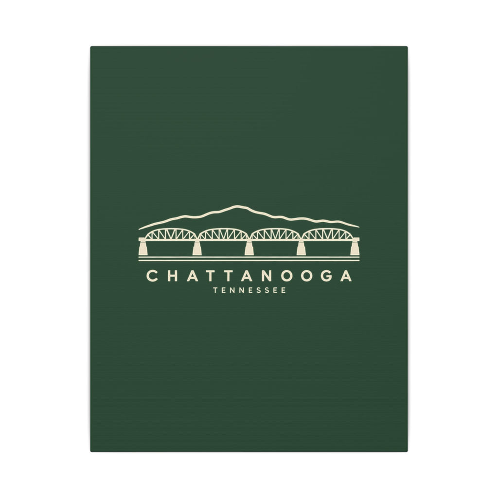 Chattanooga Walnut Street Bridge Canvas Print (Forest Green)