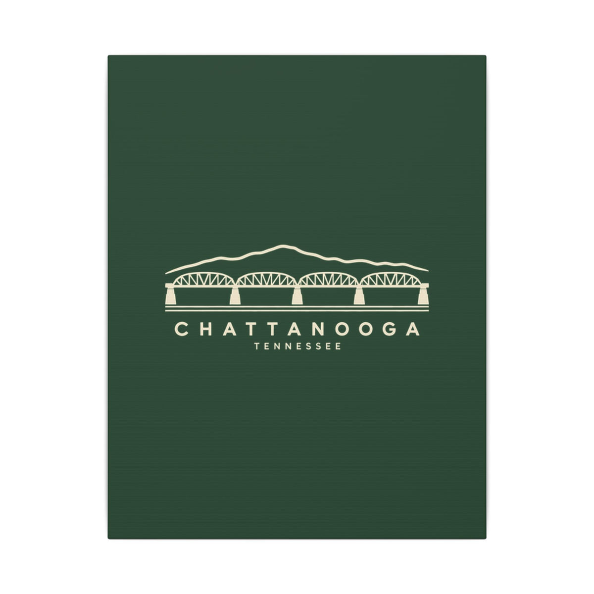Chattanooga Walnut Street Bridge Canvas Print (Forest Green)