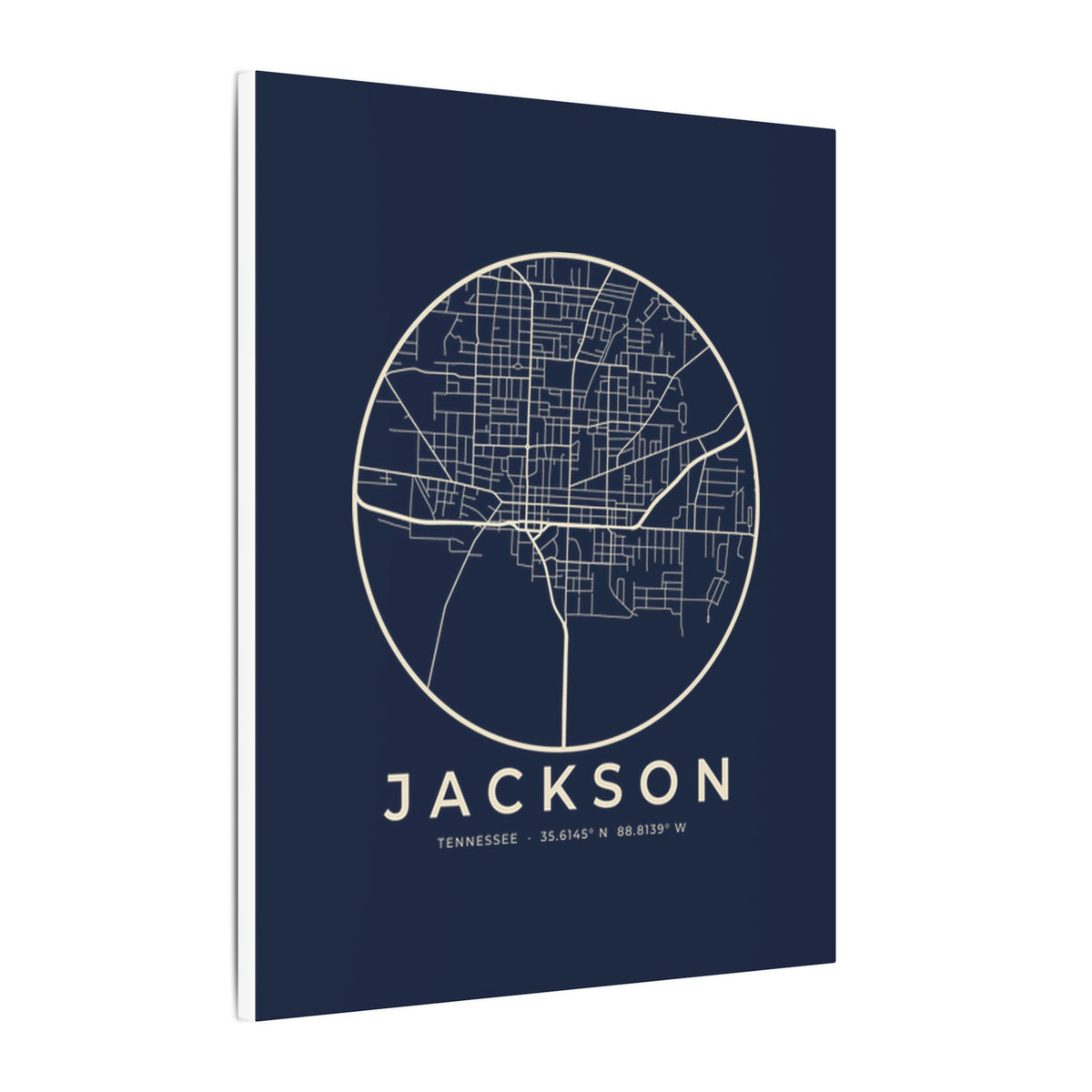 Jackson Street Map Canvas Print (Navy)
