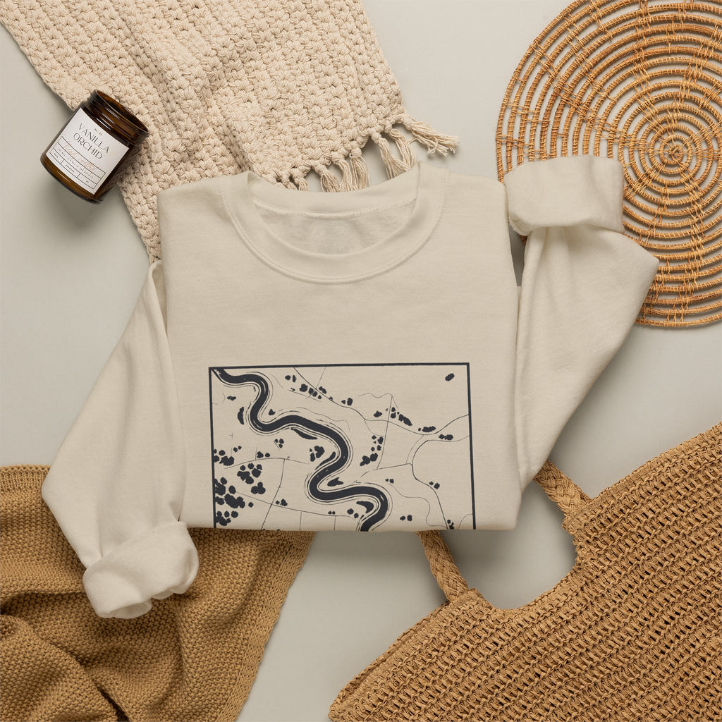 Murfreesboro Topo Map Crewneck Sweatshirt