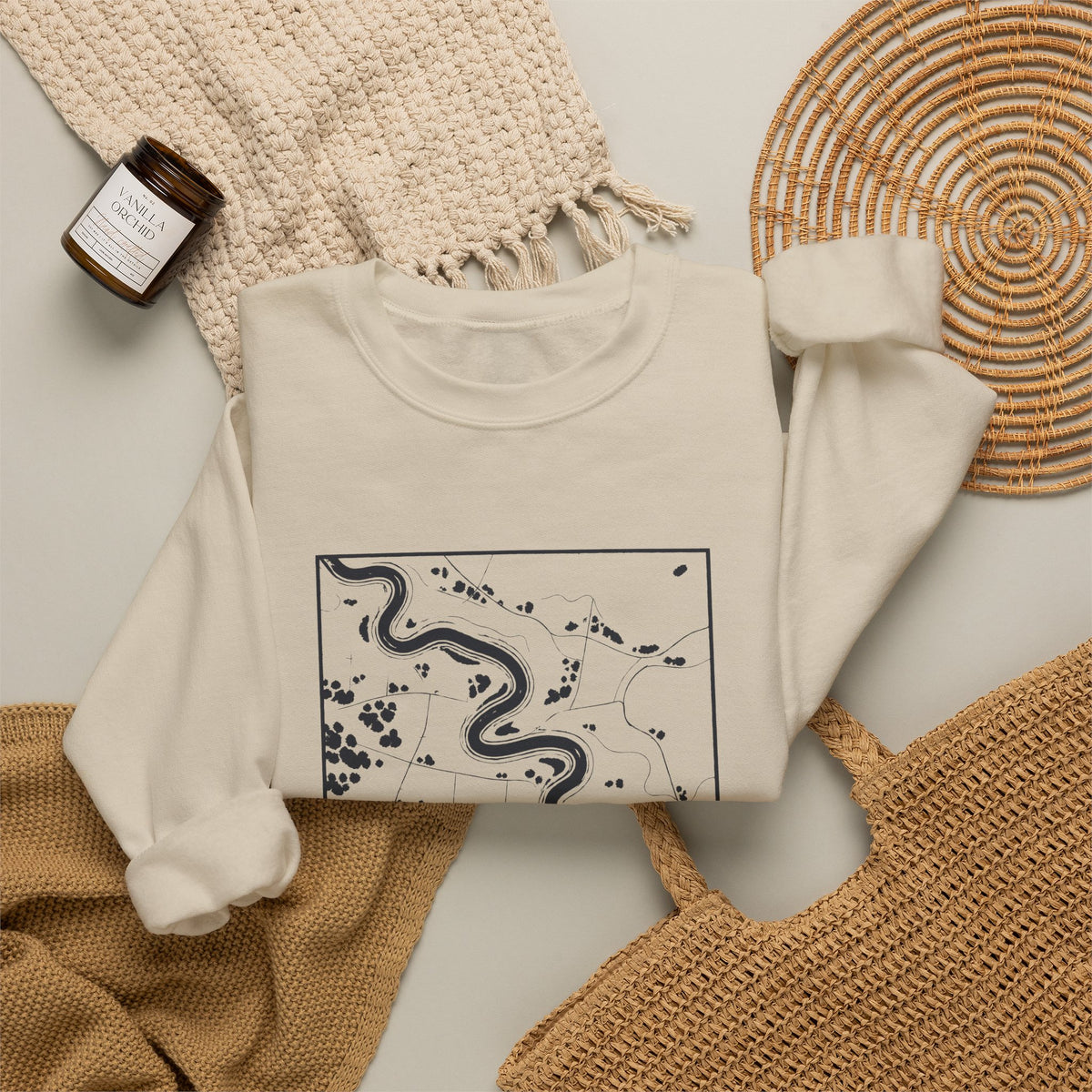 Murfreesboro Topo Map Crewneck Sweatshirt