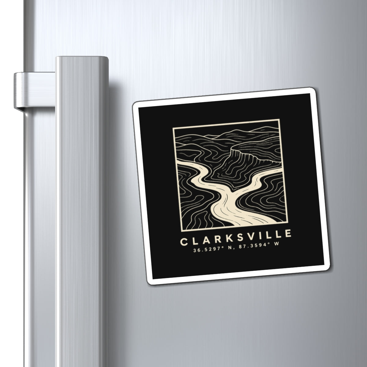Clarksville Topo Map Magnet (Black)