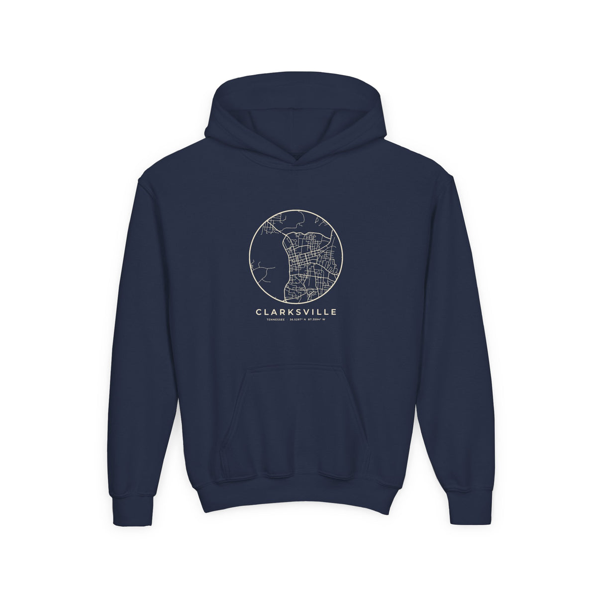 Clarksville Street Map Kids Hoodie