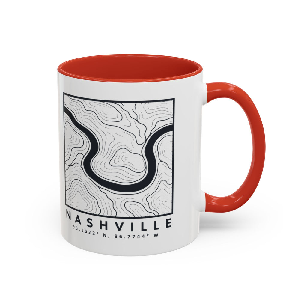 Nashville Topo Map Accent Mug