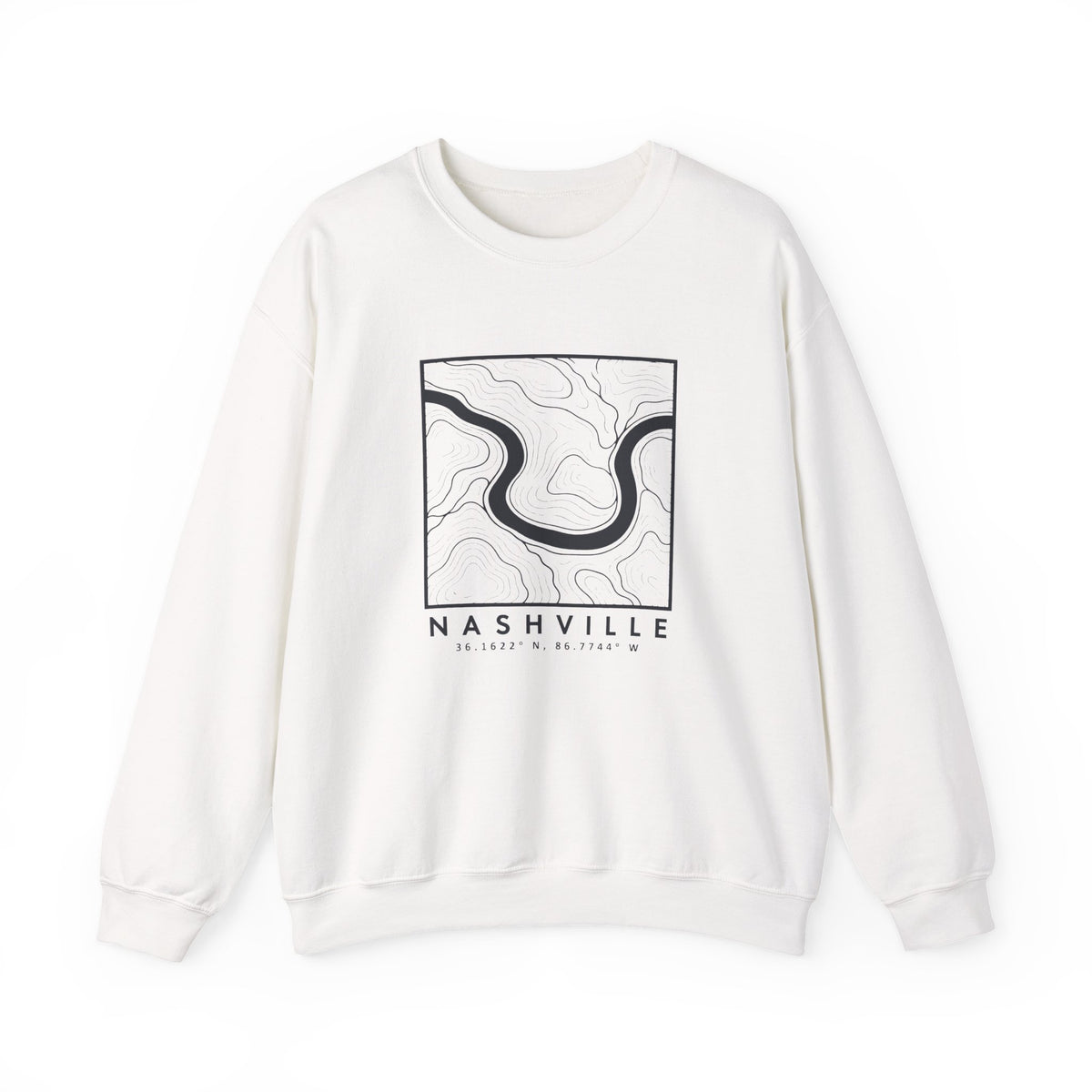Nashville Topo Map Crewneck Sweatshirt