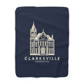 Clarksville Customs House Sherpa Blanket (Navy)