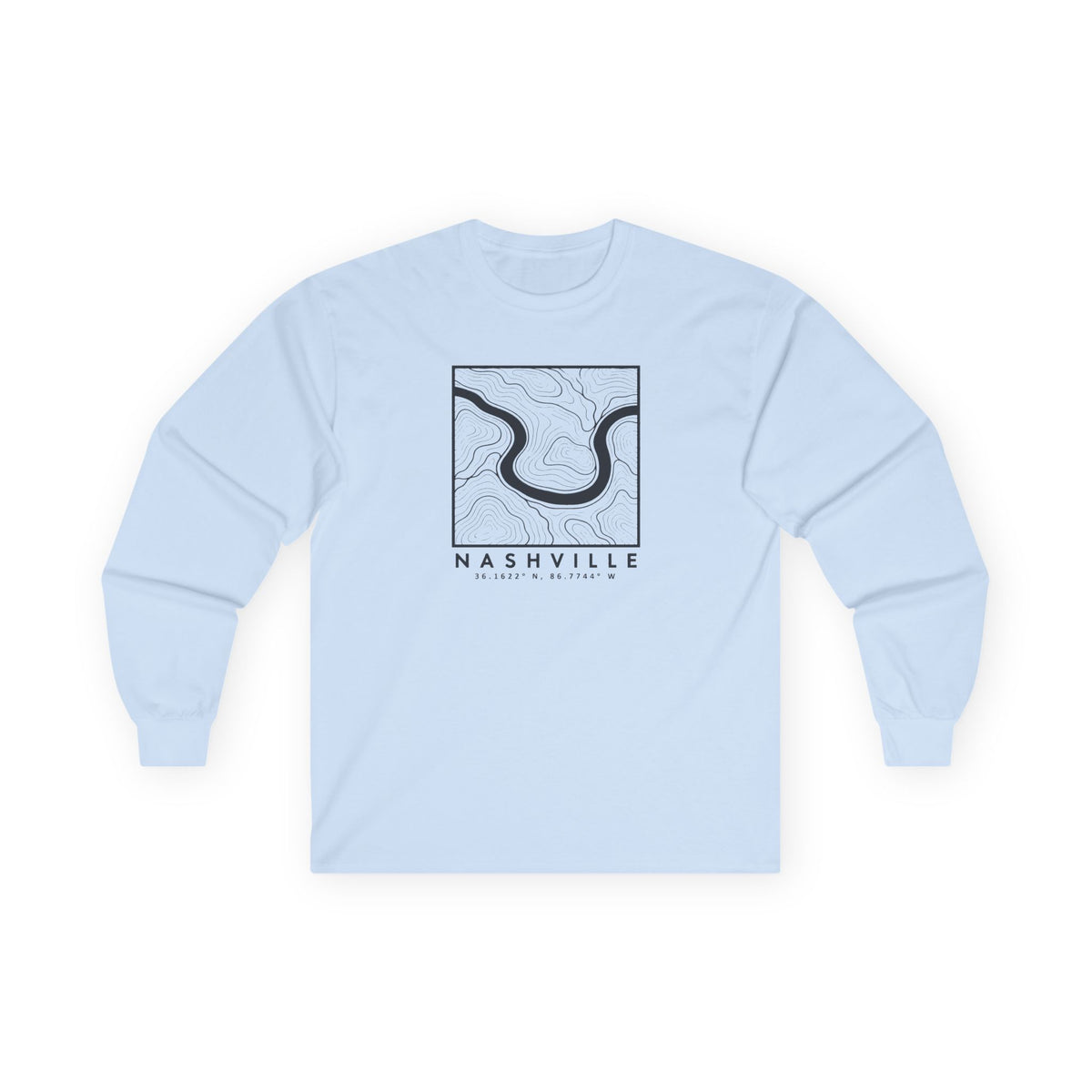 Nashville Topo Map Long Sleeve T-Shirt