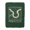 Knoxville Topo Map Sherpa Blanket (Forest Green)