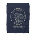 Chattanooga Street Map Sherpa Blanket (Navy)