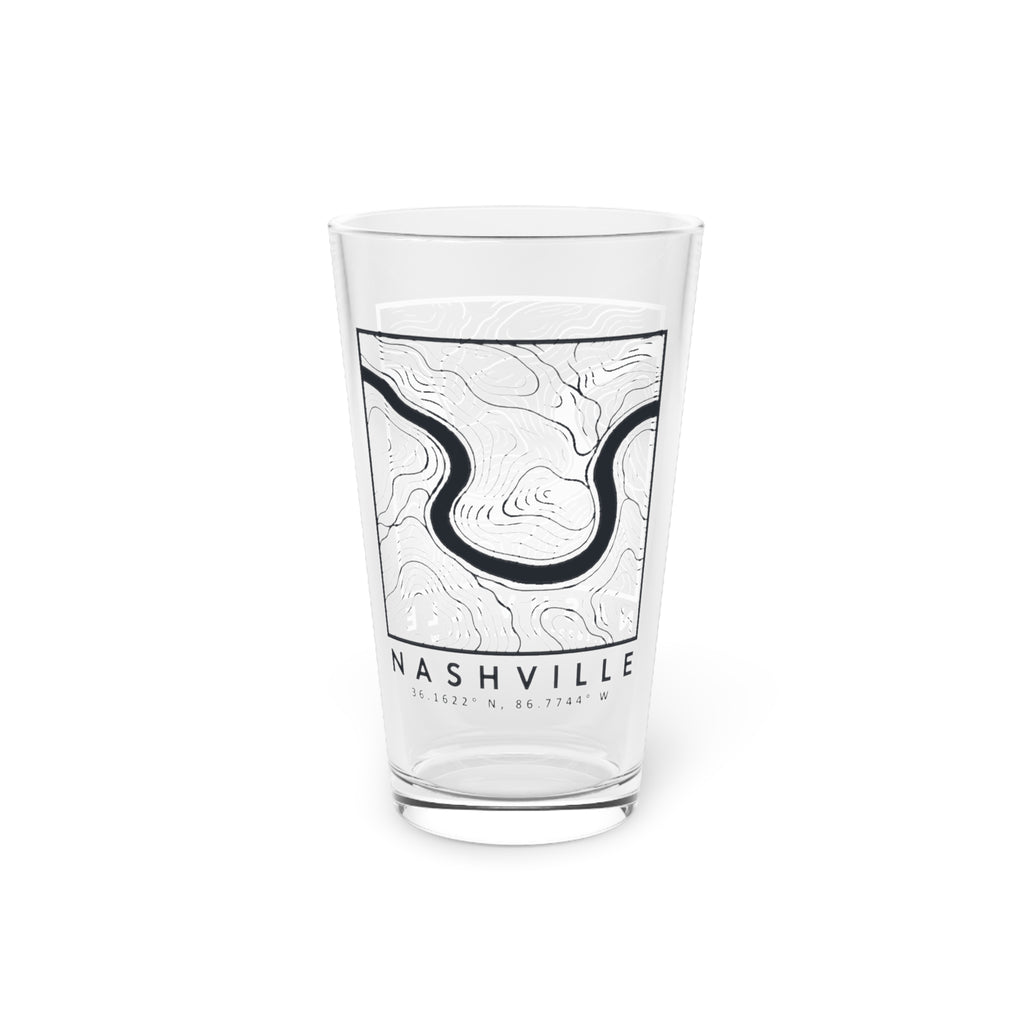 Nashville Topo Map Pint Glass