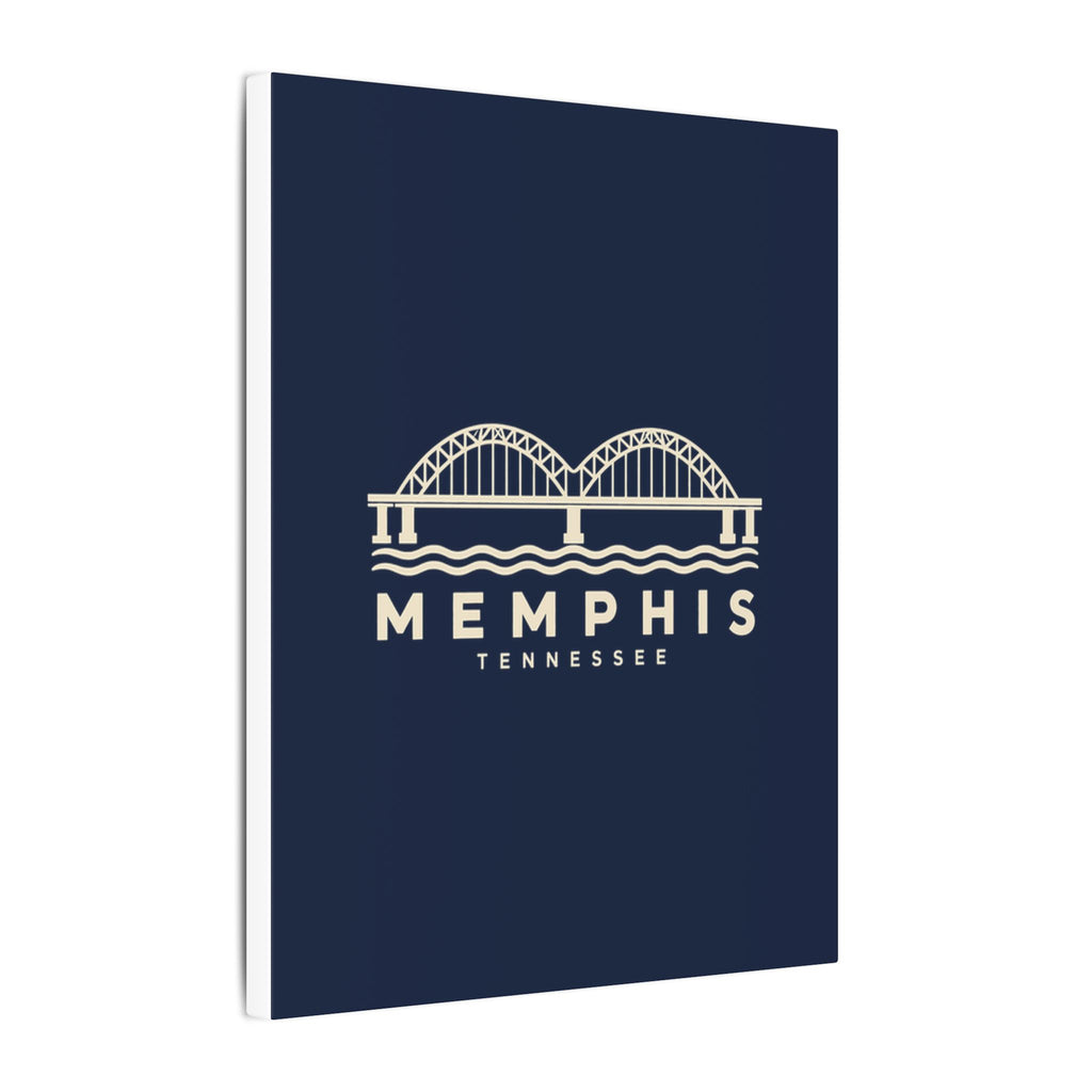 Memphis Hernando de Soto Bridge Canvas Print (Navy)