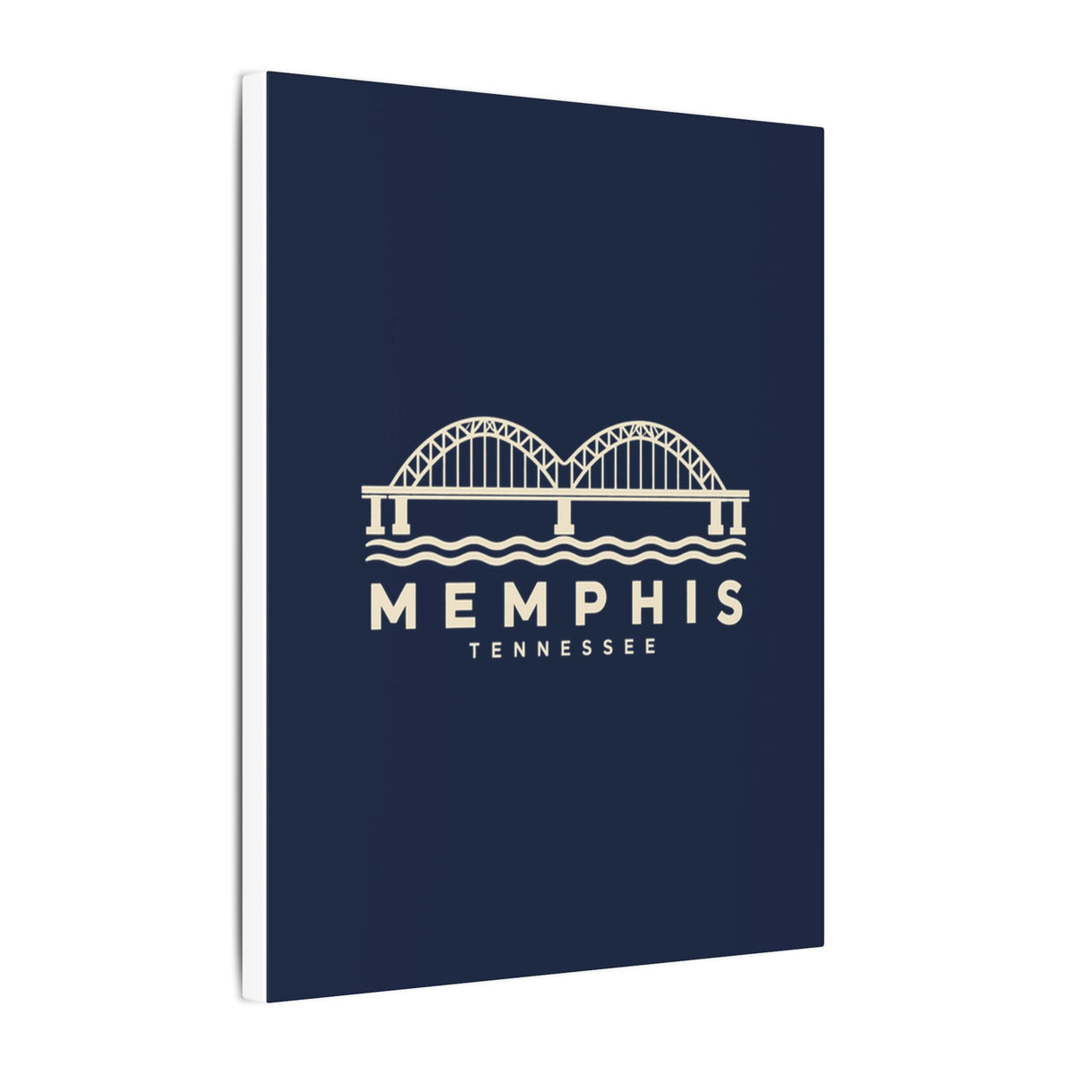 Memphis Hernando de Soto Bridge Canvas Print (Navy)