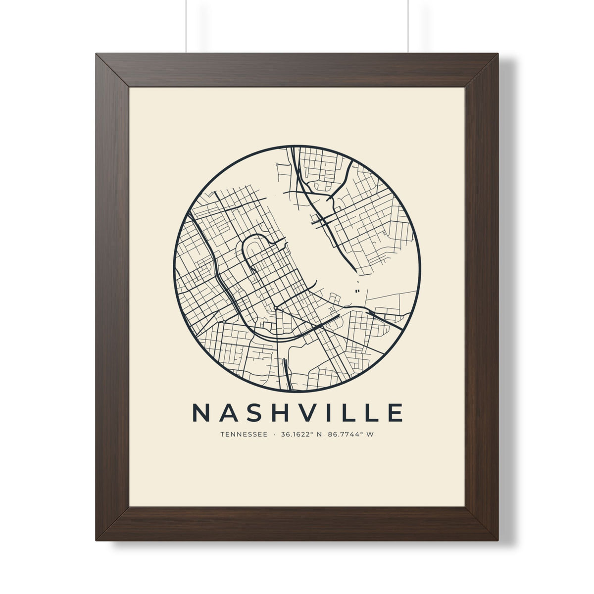 Nashville Street Map Framed Print