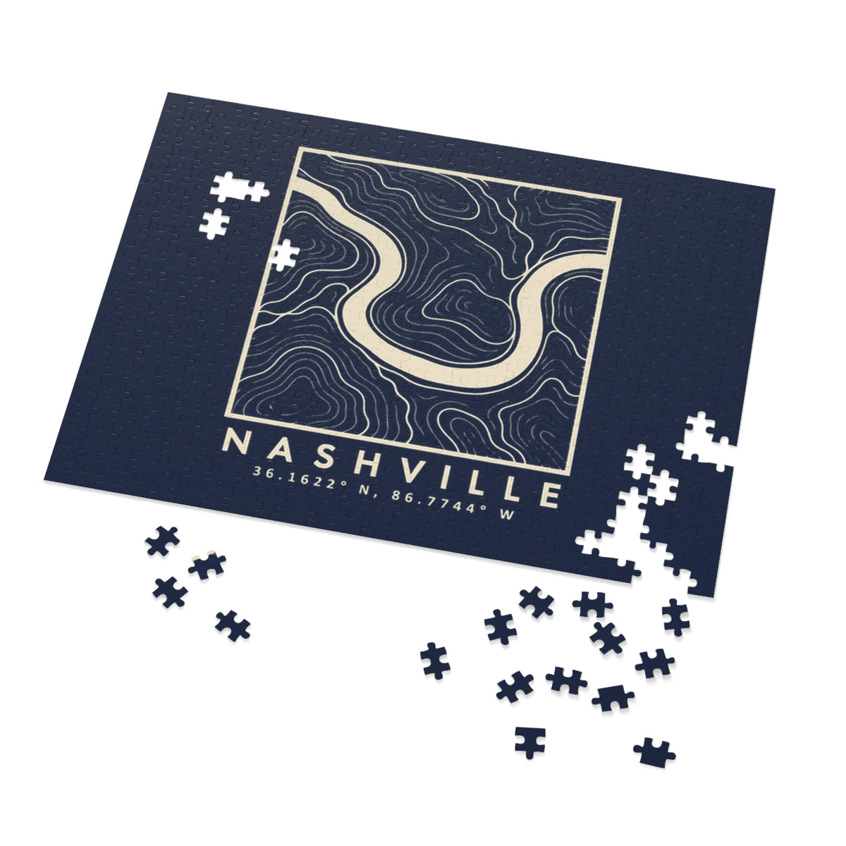 Nashville Topo Map Puzzle (Navy)