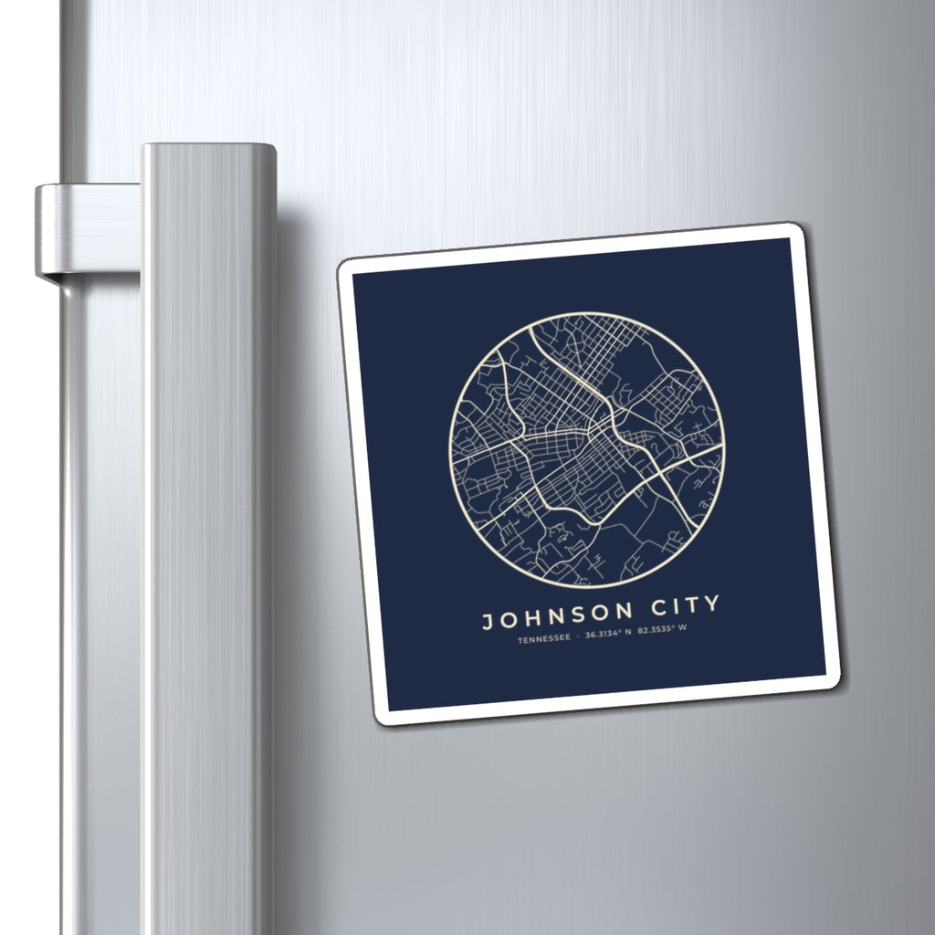 Johnson City Street Map Magnet (Navy)