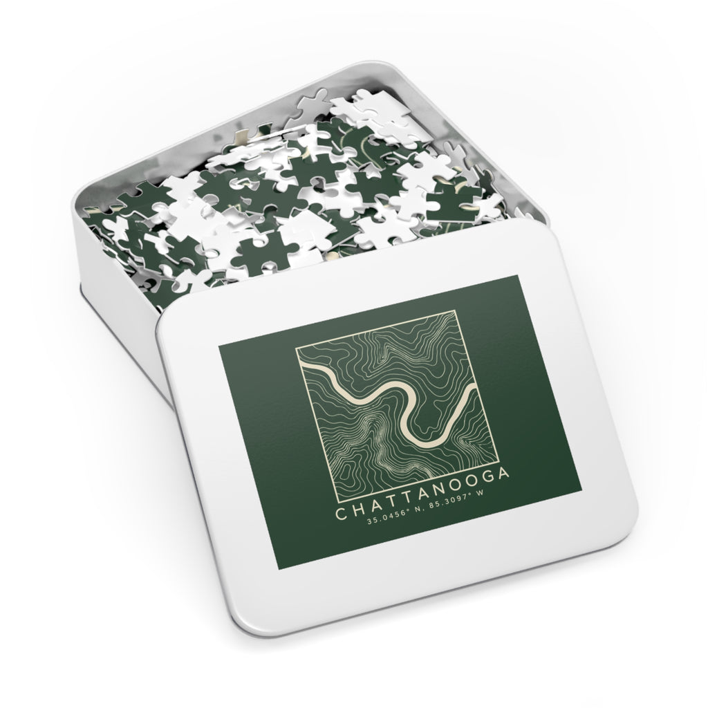 Chattanooga Topo Map Puzzle (Forest Green)