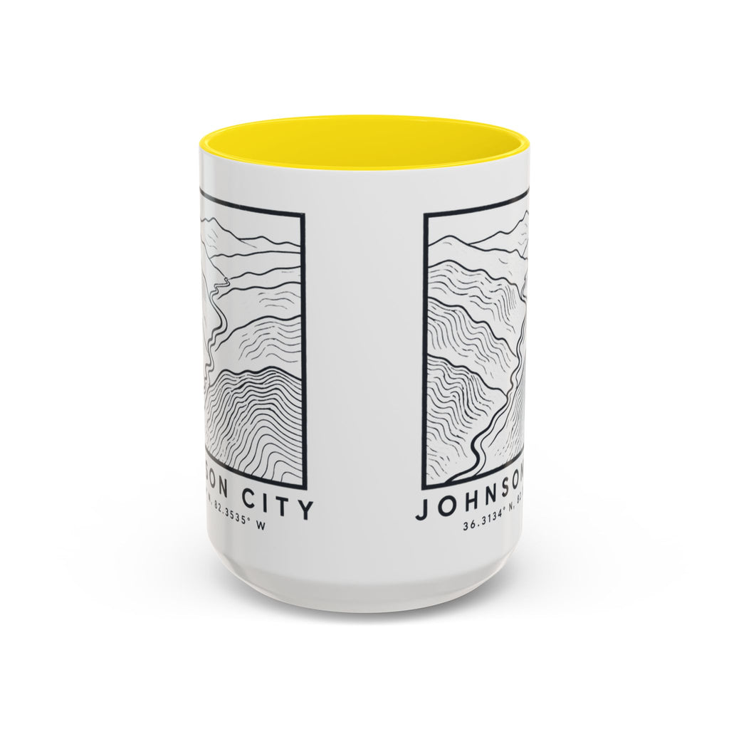 Johnson City Topo Map Accent Mug