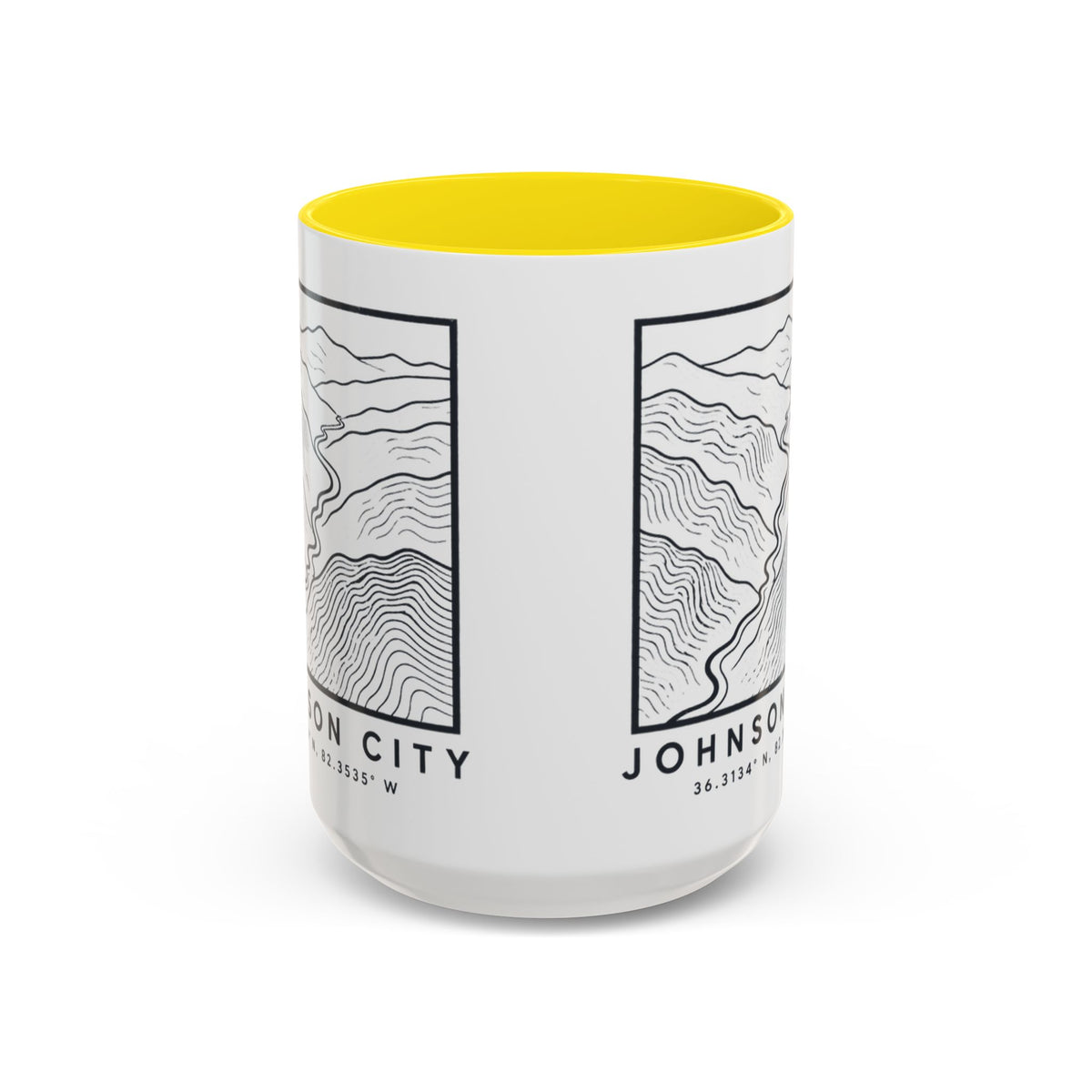 Johnson City Topo Map Accent Mug