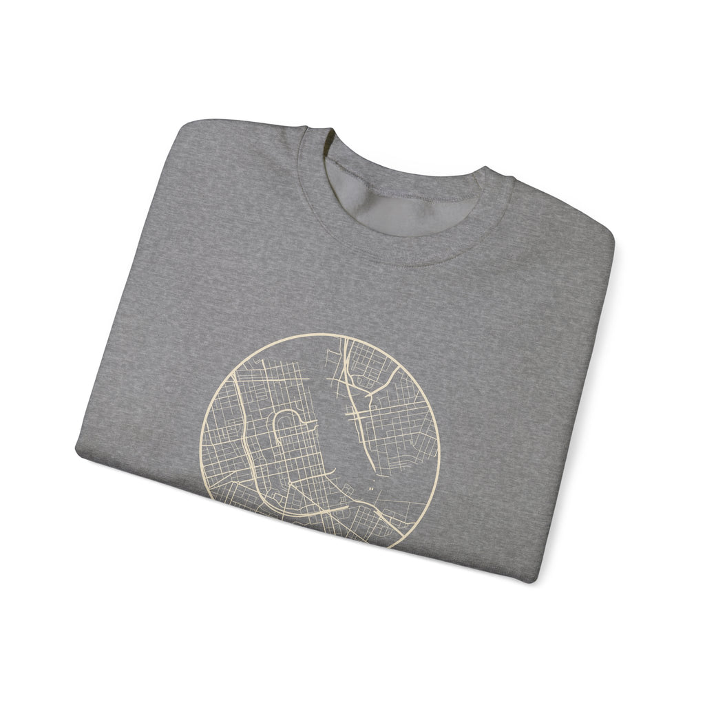 Nashville Street Map Crewneck Sweatshirt
