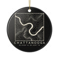 Chattanooga Topo Map Ornament (Black)