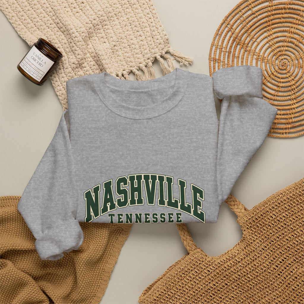 Nashville Vintage Varsity Crewneck Sweatshirt