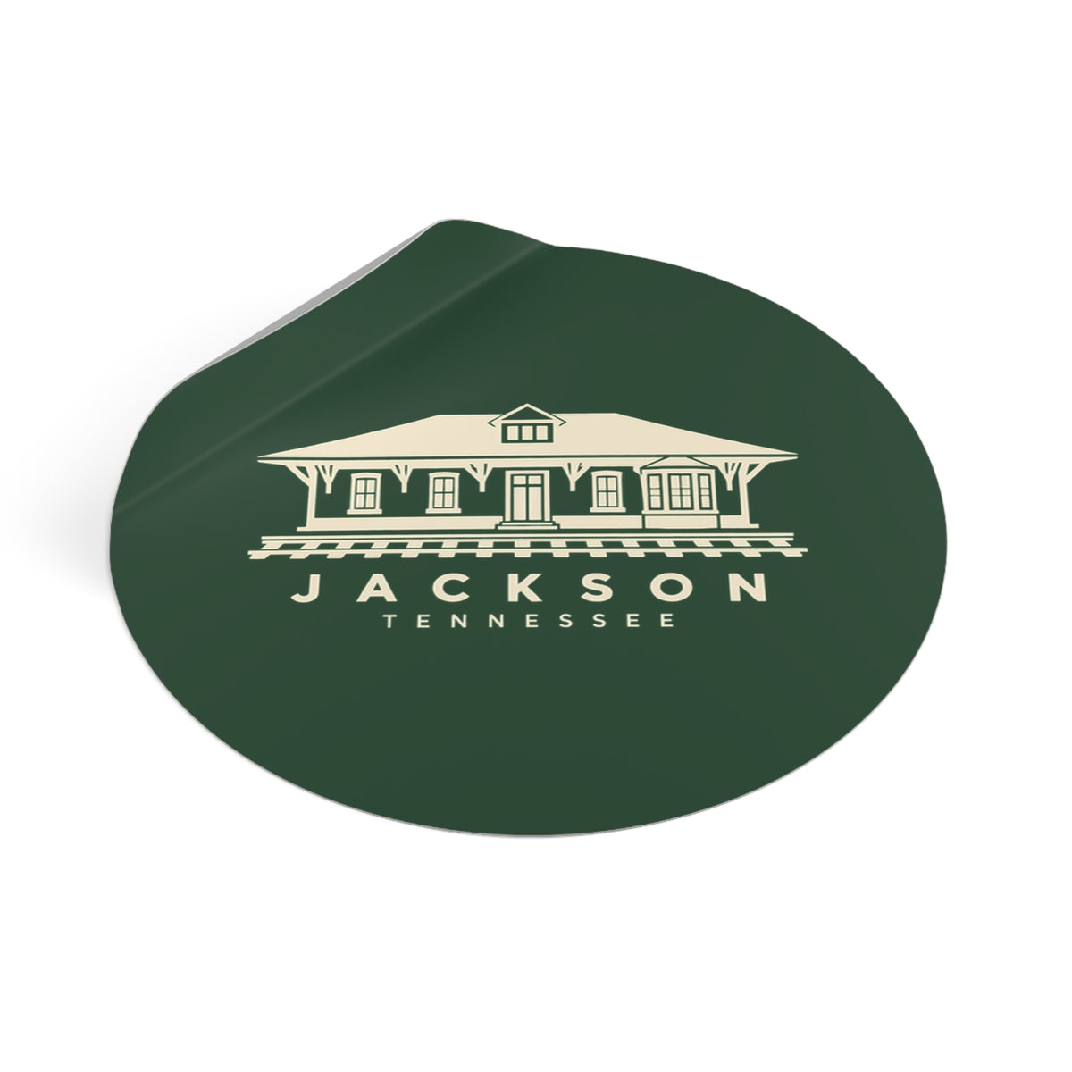 Jackson Train Depot Sticker (Forest Green)