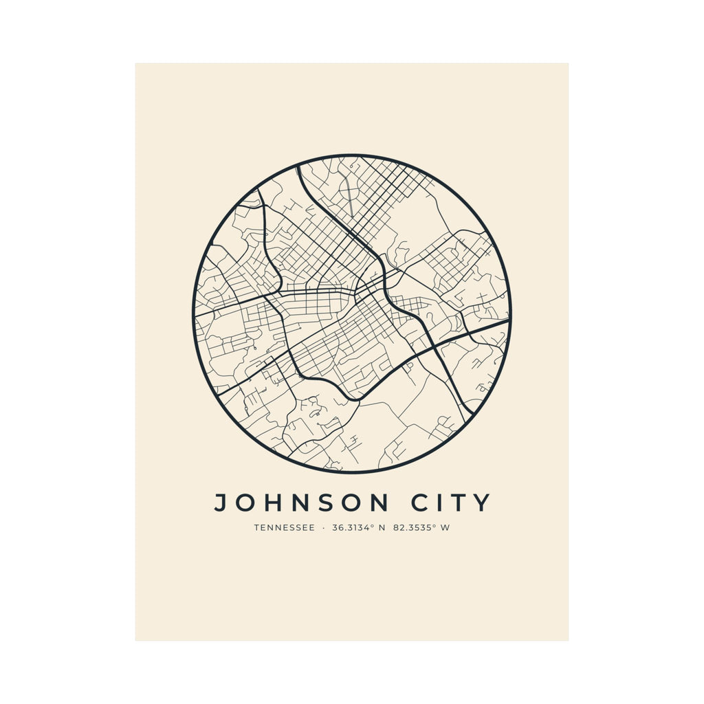 Johnson City Street Map Poster