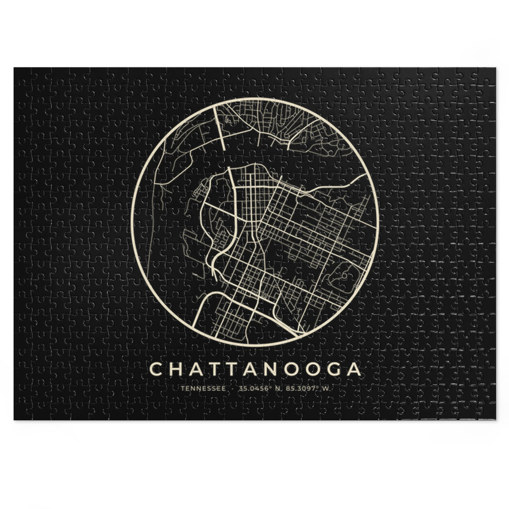 Chattanooga Street Map Puzzle (Black)
