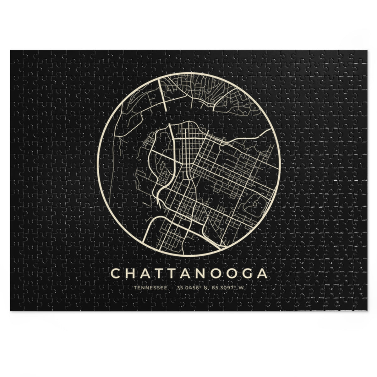 Chattanooga Street Map Puzzle (Black)
